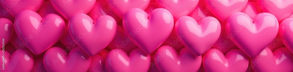 Bold, large pink hearts forming a vibrant repeating pattern , large, background Bold, large pink hearts forming a vibrant repeating pattern , large, background