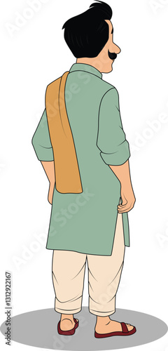 A indian Village man cartoon character design for 2d cartoon animation - male cartoon character design