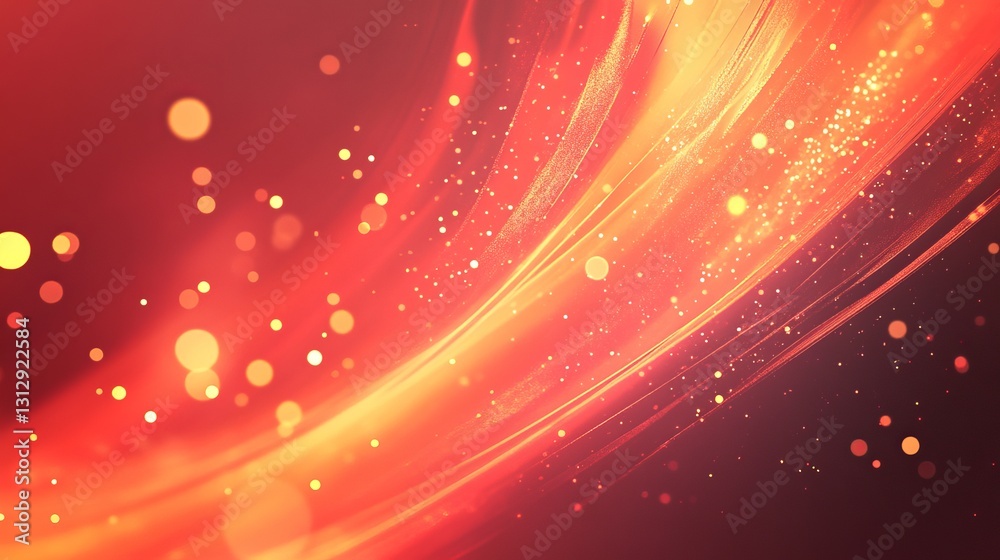 Fototapeta premium Abstract Red Orange Background Dynamic Light Streaks Glowing Particles Elegant Design Modern Texture Festive Holiday Wallpaper Bright Shiny Swirls 