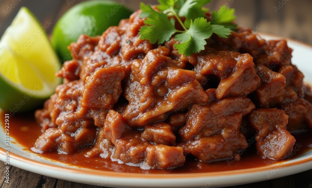 Delicious spicy pork dish with lime. Delicious spicy pork dish with lime.