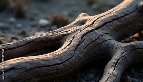 Wallpaper Mural Smooth, dark driftwood; swirling grain, subtle cracks, grain, eroded, wood texture Torontodigital.ca