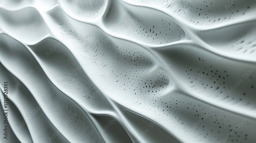 Obraz premium Abstract White Wave Pattern Background Design Modern Elegant Smooth Texture Digital Art High Resolution Graphic Illustration Subtle Grey Hues 