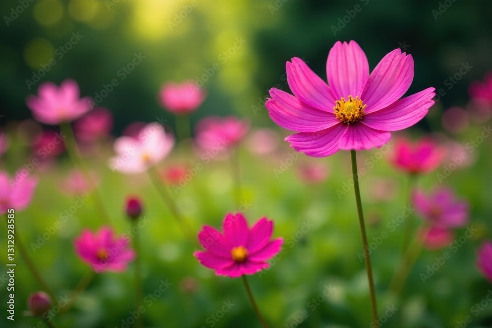 Vibrant cosmos flowers blooming in a lush garden , wildflower, plant, orange Vibrant cosmos flowers blooming in a lush garden , wildflower, plant, orange