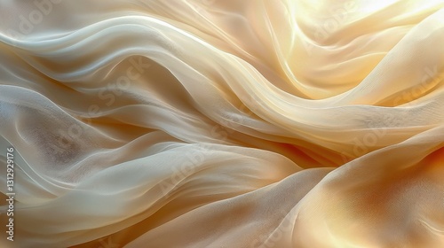 Fluid light beige background with elegant naked drapery creating a soft seamless texture perfect for showcasing liquid cosmetics and stylish clothes in a serene ambiance.