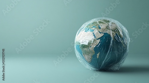 Professional Image of Earth Wrapped in Stretch Plastic with Best Protection