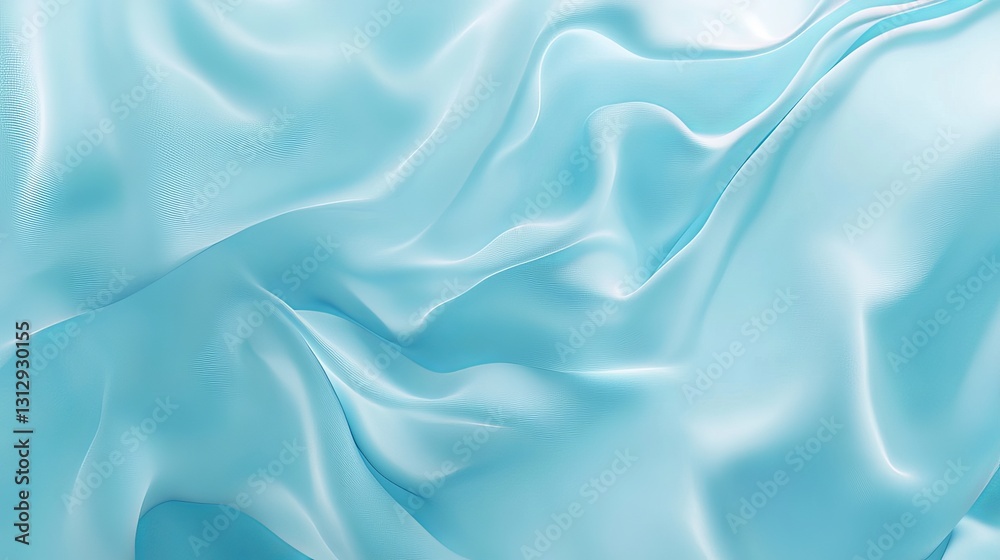 Obraz premium Elegant Light Blue Silk Fabric Draped Soft Texture Background High Resolution Seamless Pattern Design Perfect for Website Banner Modern Minimalist 