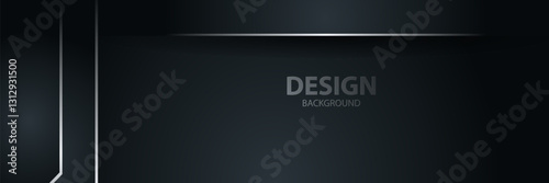 Dark grey abstract design background with silver lines, suitable for website header