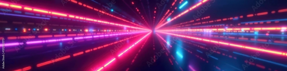 Obraz premium Abstract colorful light streaks, vibrant neon glow, display, kaleidoscope