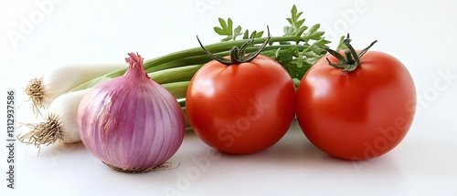 Fresh Tomato and Onion Image for Culinary and Healthy Food Concepts