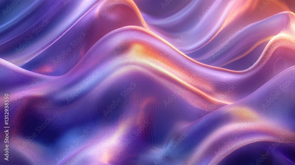 Iridescent fabric waves digitally rendered abstract background Iridescent fabric waves digitally rendered abstract background