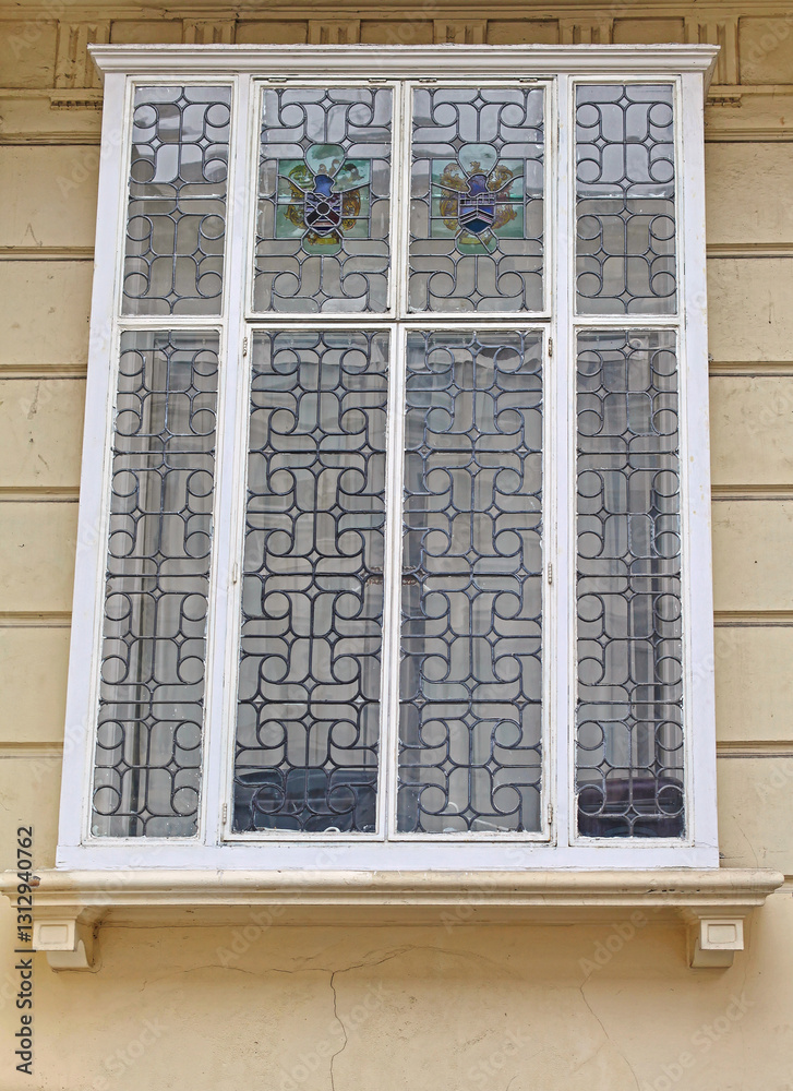 Leaded Glass Leadlights Window at House in London United Kingdom