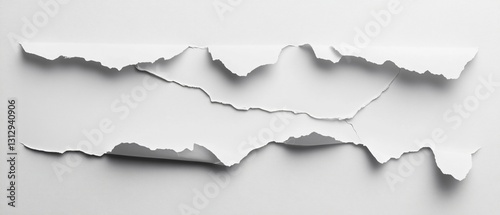 Professional White Printer Paper Illustration of Torn Rectangle for Business and Office Purposes