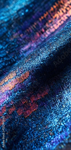 Abstract Blue Fabric: A close-up view unveils the intricate textures and mesmerizing patterns woven into a rich blue fabric, showcasing the artistry of textile design.