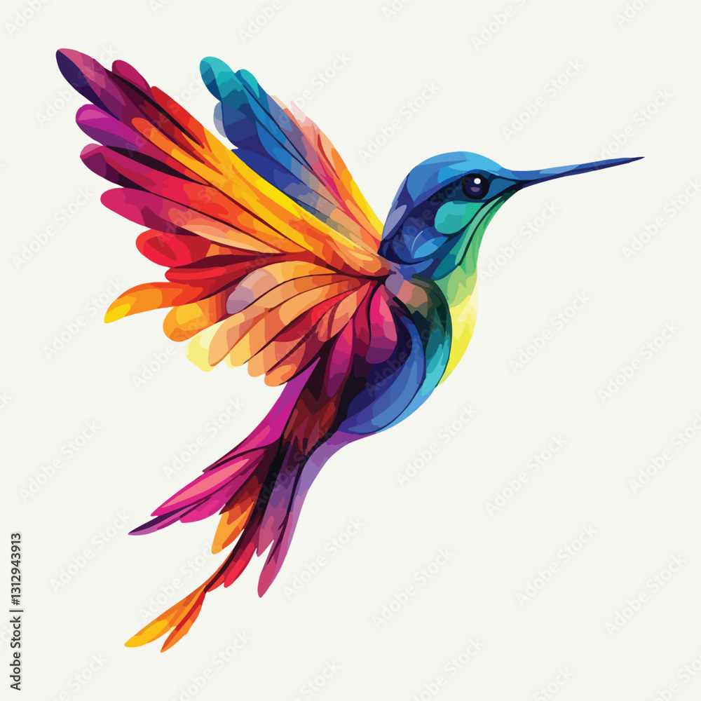Obraz premium hummingbird colourful vector 