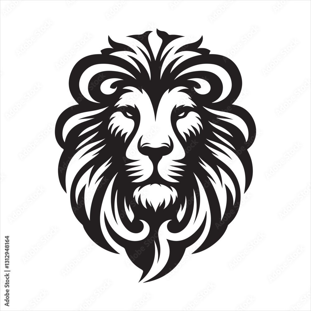 Lion Head Silhouette Vector Art Lion Head Silhouette Vector Art