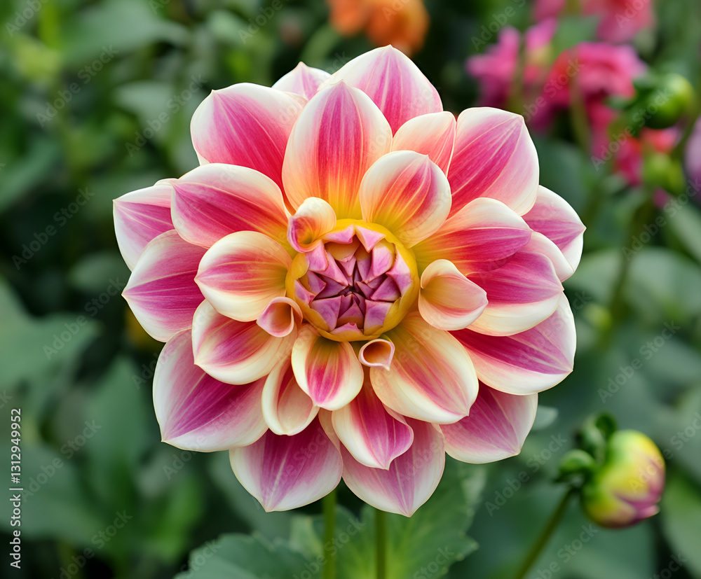 Fototapeta premium Dahlia 'Creme de Cassis' in flower