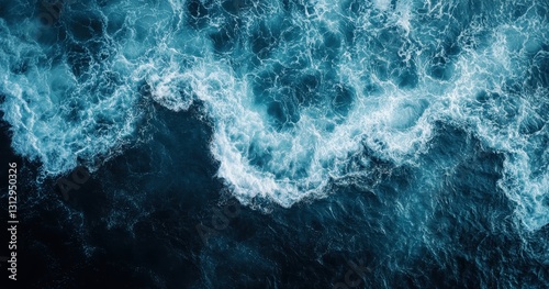 Wallpaper Mural Beautiful Aerial View of Turquoise Ocean Waves Crashing Against Dark Sea Water Creating Stunning Patterns and Textures in Natural Landscape Photography Torontodigital.ca