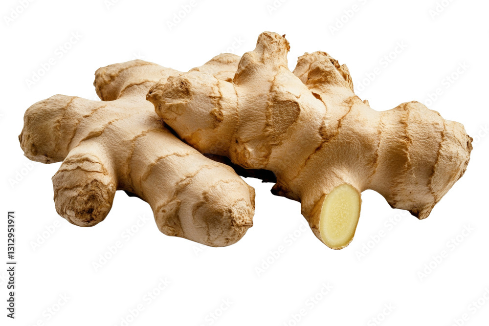 Piece of ginger root with a small hole in it, isolated Piece of ginger root with a small hole in it, isolated