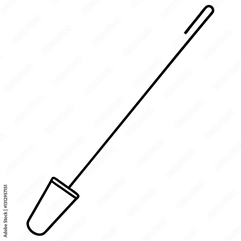 Naklejka premium Line Drawing of Glass Stirring Rod - Vector Illustration, Clipart & Line Art Design, Glass stirring rod line drawing vector, perfect for clipart, cartoons, and stock illustrations.