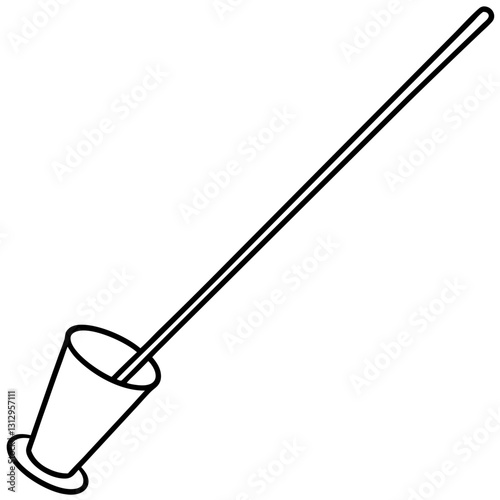 Line Drawing of Glass Stirring Rod - Vector Illustration, Clipart & Line Art Design, Glass stirring rod line drawing vector, perfect for clipart, cartoons, and stock illustrations.