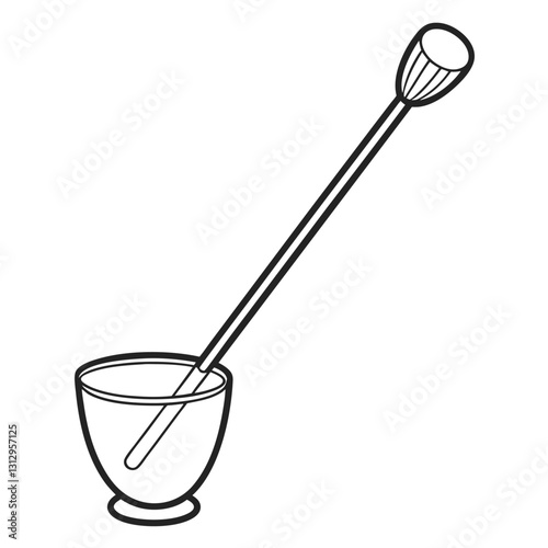 Line Drawing of Glass Stirring Rod - Vector Illustration, Clipart & Line Art Design, Glass stirring rod line drawing vector, perfect for clipart, cartoons, and stock illustrations.