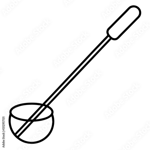 Line Drawing of Glass Stirring Rod - Vector Illustration, Clipart & Line Art Design, Glass stirring rod line drawing vector, perfect for clipart, cartoons, and stock illustrations.