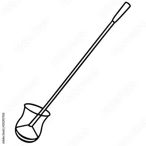Line Drawing of Glass Stirring Rod - Vector Illustration, Clipart & Line Art Design, Glass stirring rod line drawing vector, perfect for clipart, cartoons, and stock illustrations.