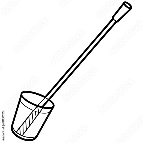 Line Drawing of Glass Stirring Rod - Vector Illustration, Clipart & Line Art Design, Glass stirring rod line drawing vector, perfect for clipart, cartoons, and stock illustrations.