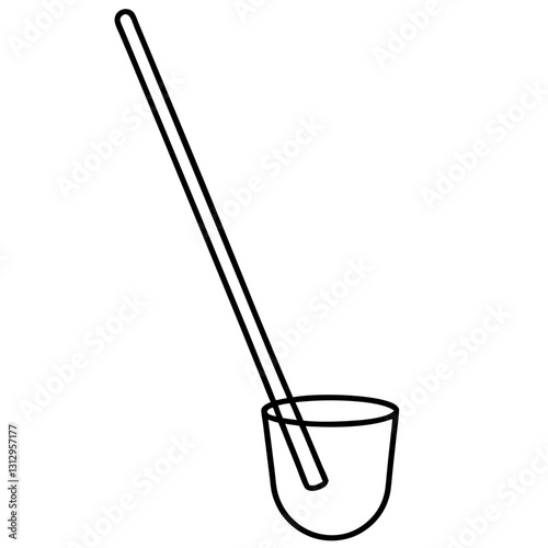Line Drawing of Glass Stirring Rod - Vector Illustration, Clipart & Line Art Design, Glass stirring rod line drawing vector, perfect for clipart, cartoons, and stock illustrations.
