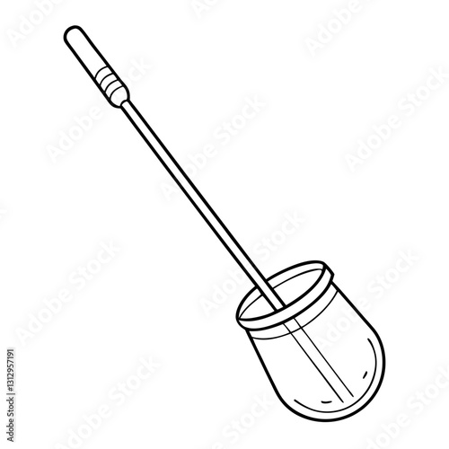 Line Drawing of Glass Stirring Rod - Vector Illustration, Clipart & Line Art Design, Glass stirring rod line drawing vector, perfect for clipart, cartoons, and stock illustrations.