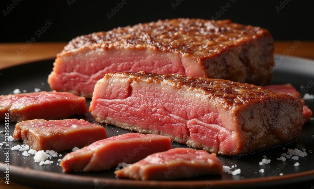 Juicy steak sliced with perfection Juicy steak sliced with perfection
