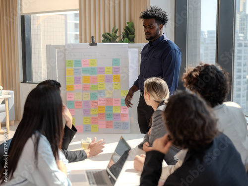 Diverse Business Team Collaborating During a Group Meeting  modern office setting,