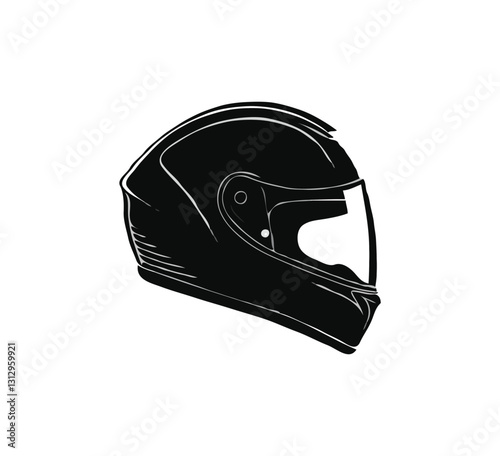 helmet silhouette vector