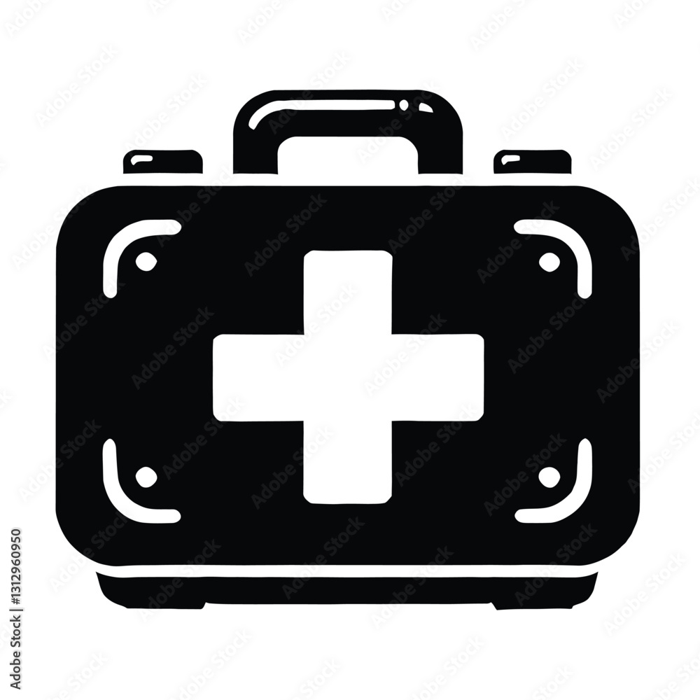 Fototapeta premium First Aid Kit Silhouette