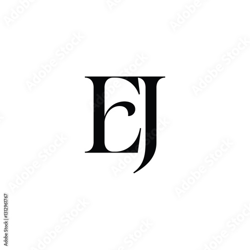 EJ monogram logo design letter text name symbol monochrome logotype alphabet character simple logo