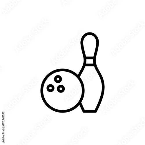 Bowling icon logo design. bowling ball and pin sign and symbol.