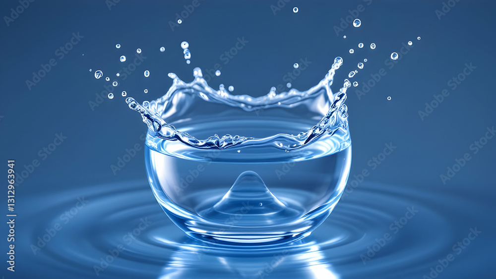 High-Speed Capture of a Water Droplet Splashing into a Glass Bowl with Crown Formation High-Speed Capture of a Water Droplet Splashing into a Glass Bowl with Crown Formation