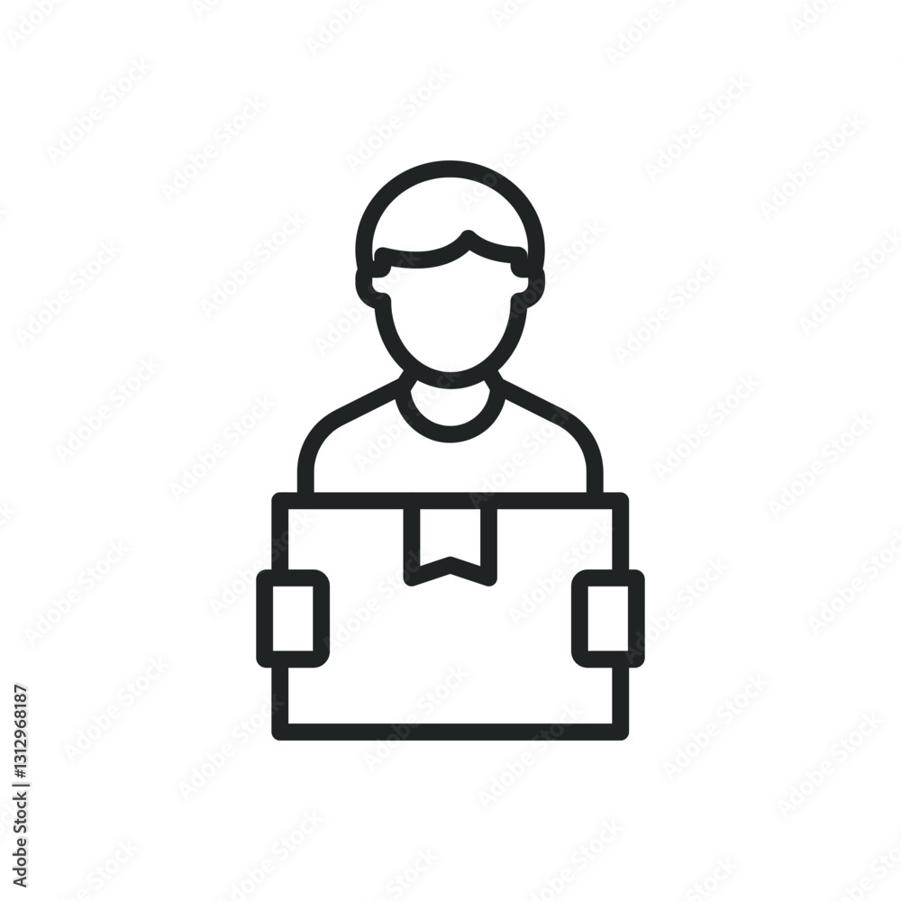 Courier thin line icons. Editable stroke and Perfect pixel on transparent background Courier thin line icons. Editable stroke and Perfect pixel on transparent background
