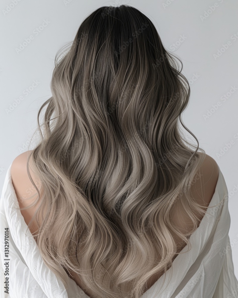 Naklejka premium background of women fashion with beautiful wavy haircuts creates the elegance of girl Generate AI