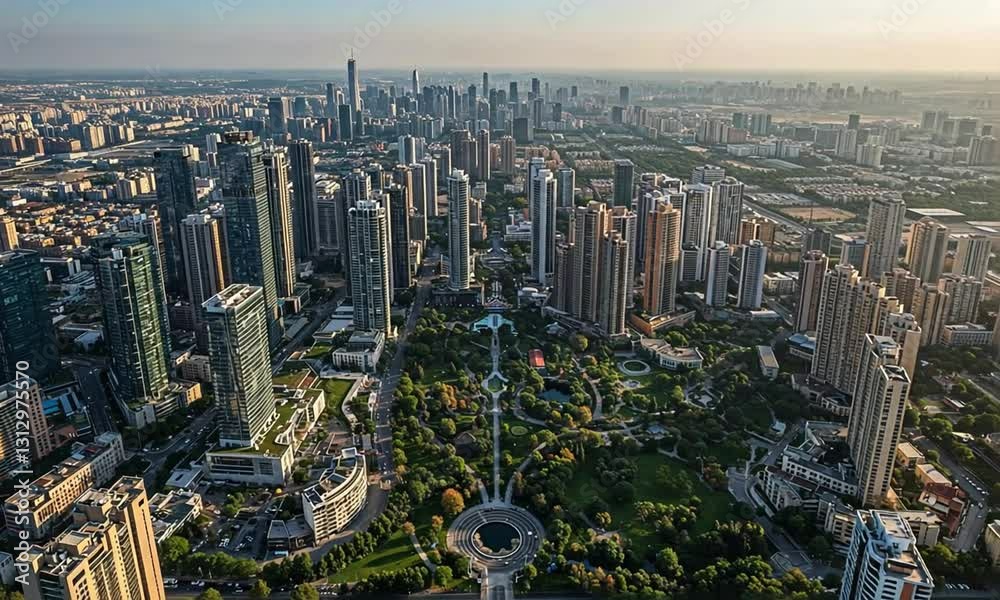 aerial view of the city