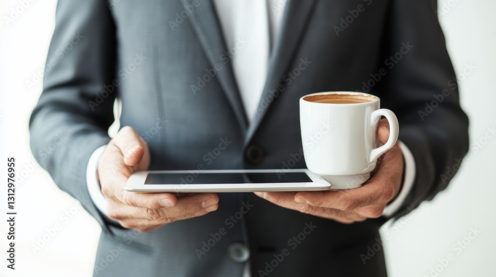 Generic Suit Holding Perspective Coffee Tablet Traditional Generic Suit Holding Perspective Coffee Tablet Traditional