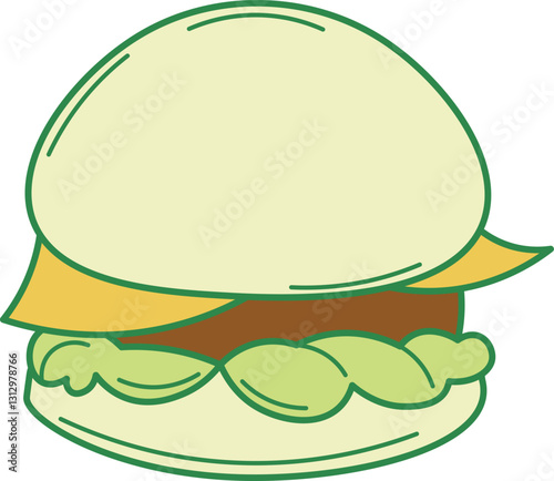 Cartoon Burger Illustration