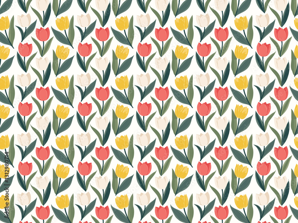 vector illustration of a seamless tulip pattern vector illustration of a seamless tulip pattern