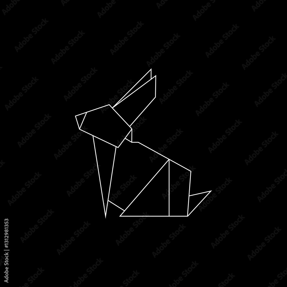 Rabbit or Bunny Polygonal Lines, can use for Logo, Pictogram, Cute Animal Figure, Website, Apps, or Graphic Design Element. Vector Illustration Rabbit or Bunny Polygonal Lines, can use for Logo, Pictogram, Cute Animal Figure, Website, Apps, or Graphic Design Element. Vector Illustration