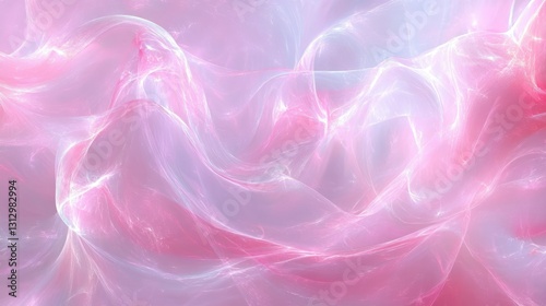Pink and white ethereal cloudscape digital art