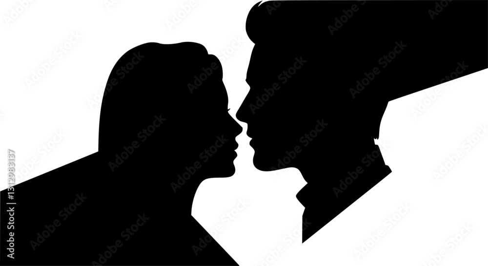 vector set, Vector illustration of silhouette man and woman portrait in profile. Male and female head on a white background side view.
vector set, Vector illustration of silhouette man and woman portrait in profile. Male and female head on a white background side view.