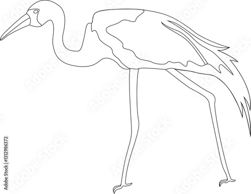 Elegant Egret Vector Illustration – Graceful Bird in Nature