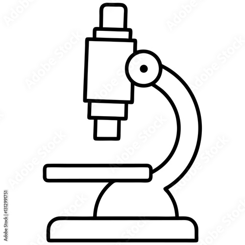 Line Art Compound Microscope Vector Illustration – Clipart & Cartoon Design,  Minimalist line art microscope vector—perfect for science, lab, research, and education clipart needs.