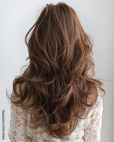 background of women fashion with beautiful wavy haircuts creates the elegance of girl Generate AI