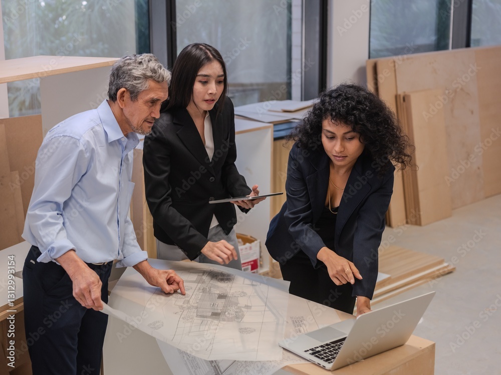 Business Team Collaborating on Market Analysis and Strategy